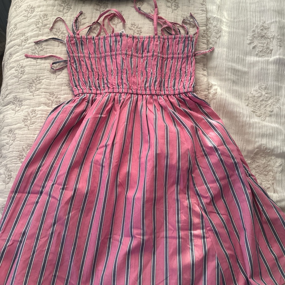 Abercrombie & Fitch Pink and Blue Smocked Dress